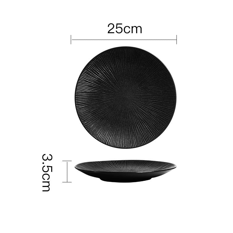 Creative Frosted Black Simple Fashion Ceramic Plate