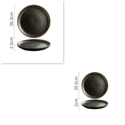 Creative Frosted Black Simple Fashion Ceramic Plate