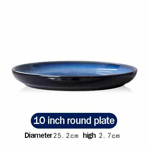 4size Tray for Decoration Blue Dishes