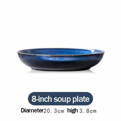 4size Tray for Decoration Blue Dishes