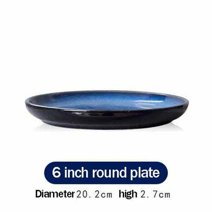 4size Tray for Decoration Blue Dishes