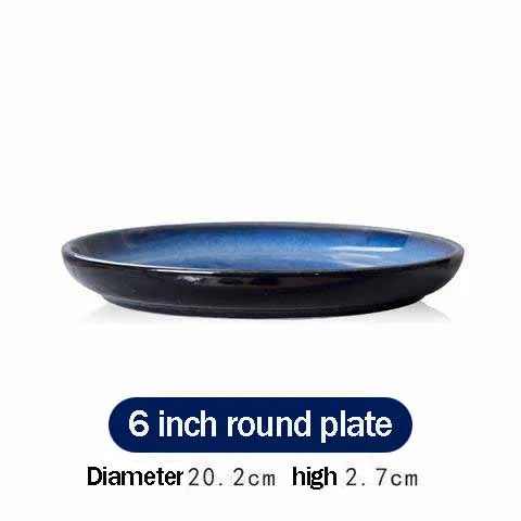 4size Tray for Decoration Blue Dishes